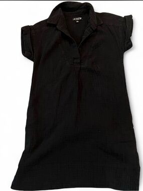 J. Crew Black Collared Short Sleeve dress 100% cotton